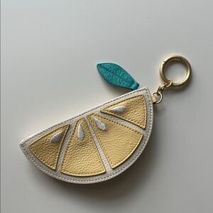 Vera Bradley leather citrus lemon slice bag charm